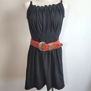 M M Couture By Miss Me Black Round Neck Pleated Top Women's Dress Size L